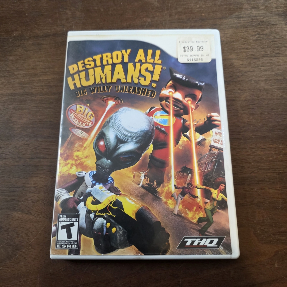 Nintendo Wii Destroy All Humans ! Big Willy Unleashed Game CIB